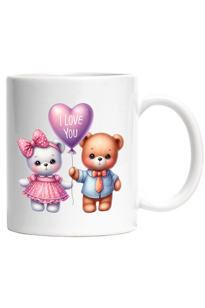 StoryGift Romania Cana cu o ursoaica si un urs | ilustratie | balon mov cu me...