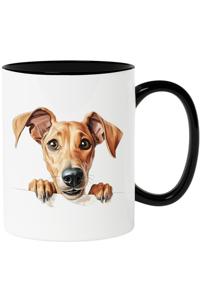 StoryGift Romania Cana cu un catel uimit | ilustratie | se uita peste gard | ...