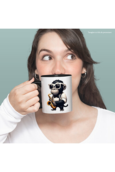 StoryGift Romania Cana cu un cimpanzeu care canta la saxofon, ilustratie, mel...