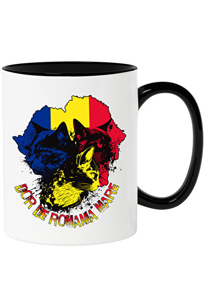 StoryGift Romania Cana Trei pisici steag Romania, dor de casa, 330ml, Ceramic...