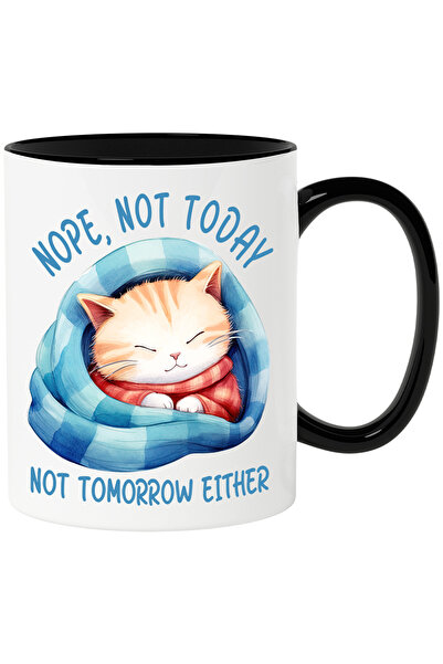 StoryGift Romania Cana cu pisicuta care doarme cu mesajul "Nope, not today, n...
