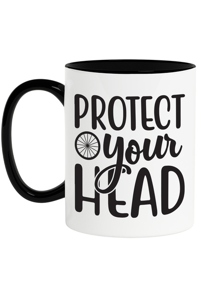 StoryGift Romania Cana cu mesaj care te indeamna sa iti protejezi capul purta...