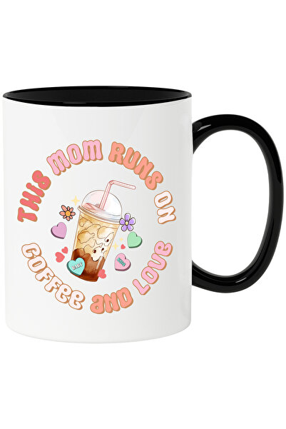 StoryGift Romania Cana cu mesajul "This mom runs on coffee and love", ilustra...