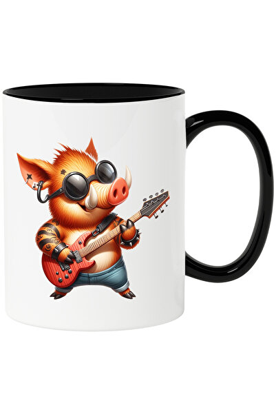 StoryGift Romania Cana cu un porc mistret tatuat care canta la chitara | ilus...