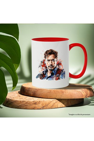 StoryGift Romania Mug With Robert Downey Jr, Actor, Celebrity, Hollywood, Multicolor 330 ml, Wax, With ,STG