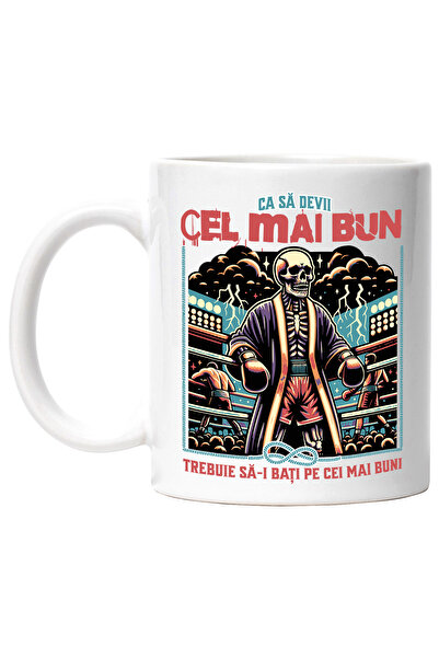 StoryGift Romania Cana Schelete uman in ring de box sport periculos, 330ml, C...