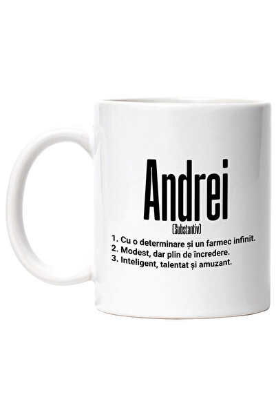 StoryGift Romania Cana Cu Numele Andrei, Determinare, Modest, Inteligent, Amu...