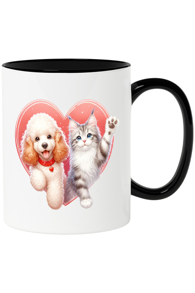 StoryGift Romania Cana cu o pisica si un catel blanos | ilustratie | face cu ...