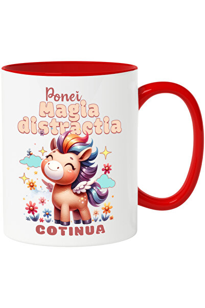 StoryGift Romania Cana ponei vesel magia si distractia continua, 330ml, Ceram...