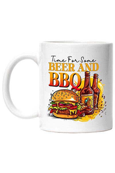 StoryGift Romania Cana cu mesajul "Time for some beer and BBQ", gatit, ilustr...