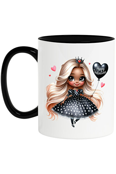 StoryGift Romania Cana cu o fetita blonda cu rochita neagra cu buline albe | ...