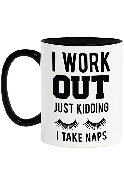 StoryGift Romania Cana pentru somnorosi cu mesajul in engleza "I work out. Ju...