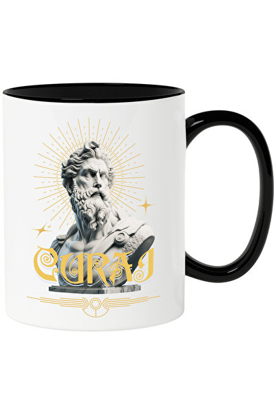 StoryGift Romania CURAJ Чаша, 330 мл, Керамична с черна дръжка, С черна дръжка