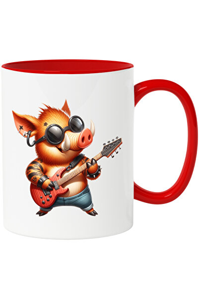 StoryGift Romania Cana cu un porc mistret tatuat care canta la chitara | ilus...