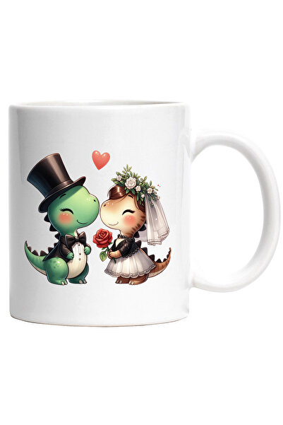 StoryGift Romania Cana cu o femela dinozaur si un dinozaur verde la nunta | i...