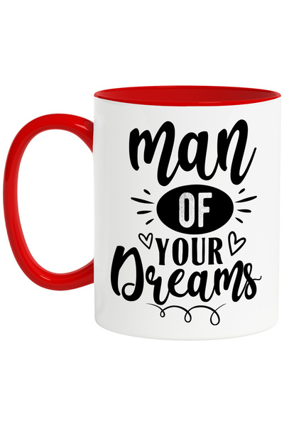 StoryGift Romania Cana cu inimioare si textul "Man of your dreams" - barbatul...