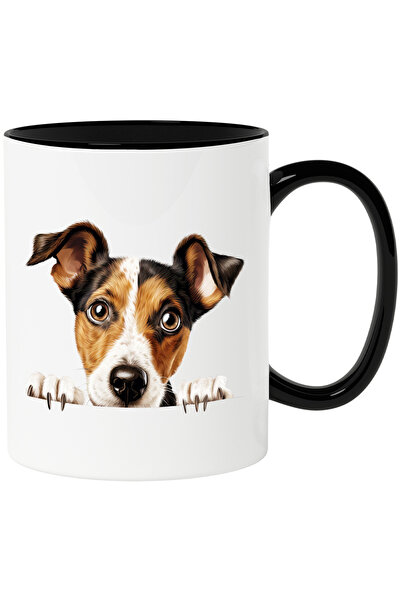 StoryGift Romania Cana cu un catel care se uita surprins peste gard | ilustra...