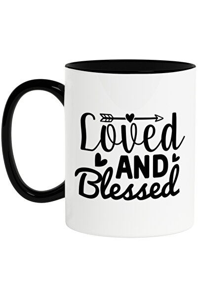 StoryGift Romania Cana cu inimioare si mesajul "Loved and blessed" - iubita s...