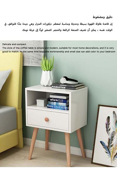 soufa dibaj Large-capacity MDF Engineering Board Storage Home Bedside Coffee Table&Nightstand With Drawer