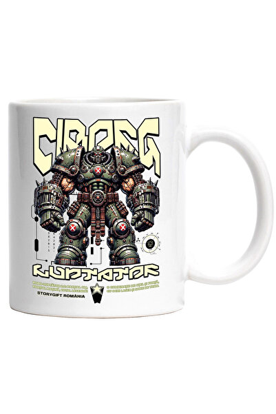 StoryGift Romania Cana Ciborg Luptător robot furios infricosator , 330ml, Cer...