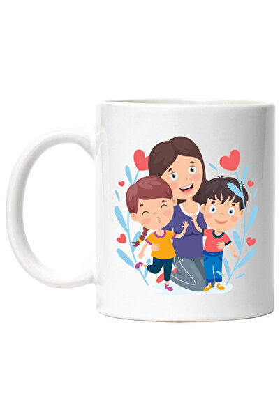 StoryGift Romania Cana Cu Mama, Parinte, Copii, Inimi, Frunze, Familie, Drago...