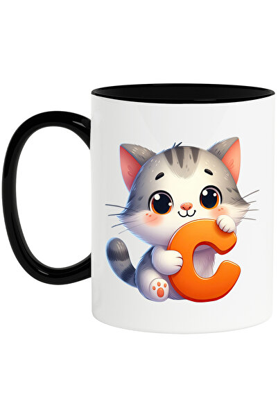 StoryGift Romania Cana cu un pisoi cu litera "C", ilustratie, pentru copii, s...