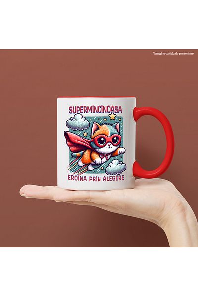 StoryGift Romania Super Liar Mug, Superhero, Heroine By Choice, 330ml, Ceramic with Ro Handle, With, STG.