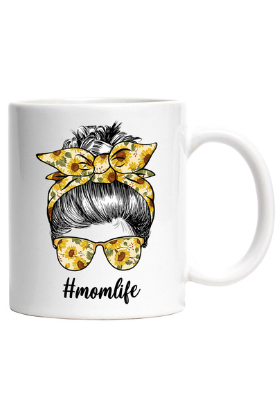 StoryGift Romania Cana cu mesajul "#Momlife", ilustratie, mama, viata, gospod...