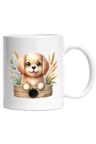 StoryGift Romania Cana cu un catelus Golden Retriever vesel | ilustratie | na...