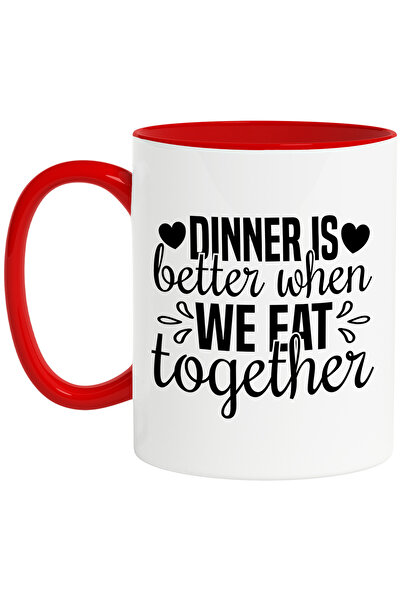 StoryGift Romania Cana pentru cei care prefera sa ia cina impreuna - inimioare cu Maner Rosu, Cu Maner Rosu