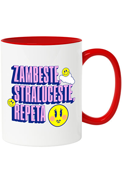 StoryGift Romania Cana cu Smiley Face Pe Nor Pufos Text Zambeste Stralceste R...