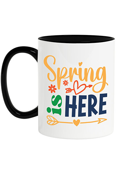 StoryGift Romania Cana cu floricele si inimioare cu mesajul in engleza "Sprin...