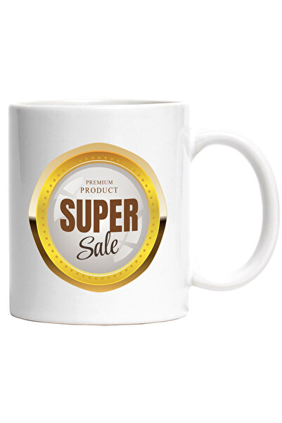 StoryGift Romania Cana Cu Mesaj In Engleza Super Sale, Insigna, Produs, Reduceri, Multicolor 330 m, Cu Maner Alb