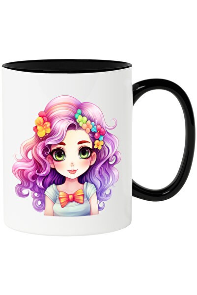 StoryGift Romania Cana cu o fetita | ilustratie | mov | funda | floricele | o...