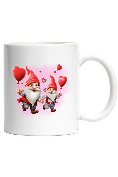 StoryGift Romania Cana cu 2 pitici care au baloane in forma de inima, Valenti...