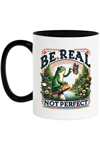 StoryGift Romania Cana cu mesajul "Be real, not perfect", stilul hippie, cult...