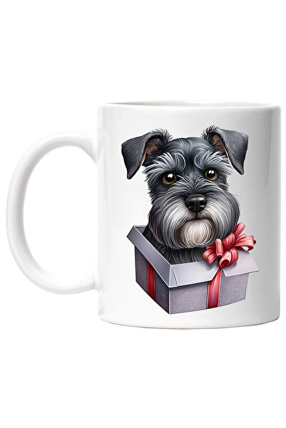 StoryGift Romania Cana cu un catelus cenusiu serios care iese dintr-o cutie d...