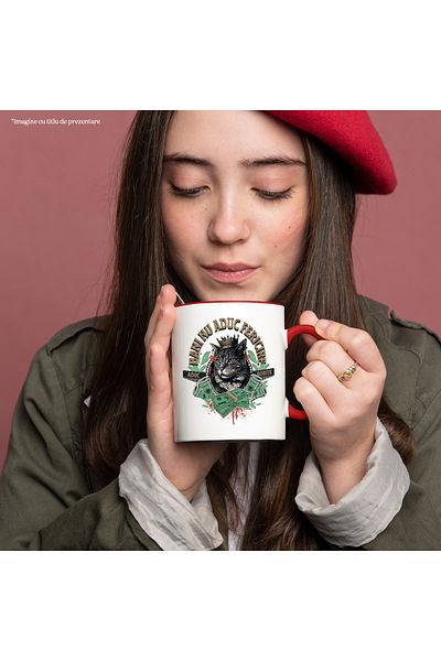 StoryGift Romania Mug money doesn't bring happiness but it does bring cat beans, 330ml, Ceramic with Mane, With,STG