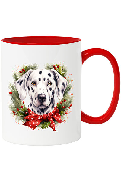 StoryGift Romania Cana cu un caine Dalmatian | ilustratie | coroana | brad | ...