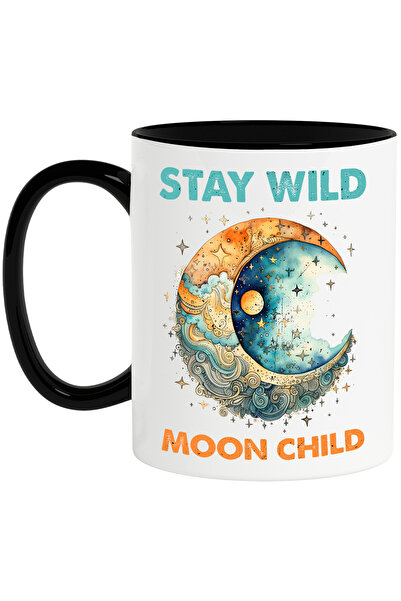 StoryGift Romania Cana cu mesajul "Stay wild, moon child", stilul hippie, cul...