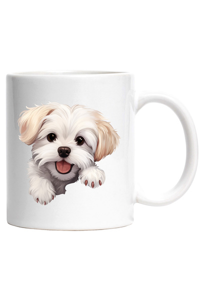 StoryGift Romania Cana cu un catel blanos | ilustratie | alb | pentru iubitor...