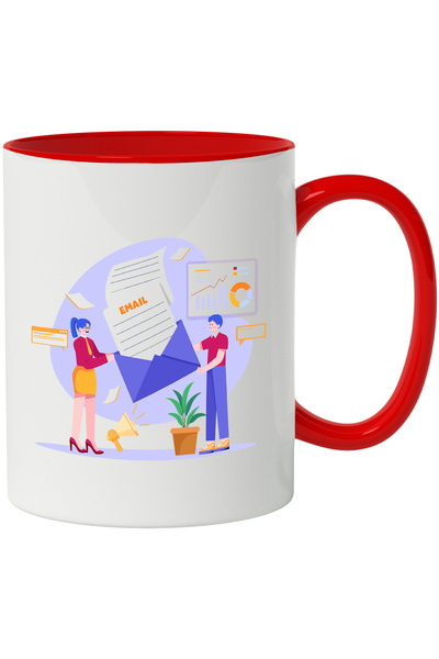 StoryGift Romania Cana Cu Business, Email, Mesaje, Multicolor 330 ml, Ceramic...