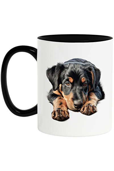 StoryGift Romania Cana cu un catelus negru somnoros | ilustratie | obosit | f...