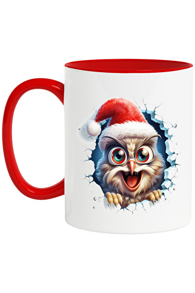 StoryGift Romania Cana cu o bufnita care poarta o caciula de Craciun | ilustr...