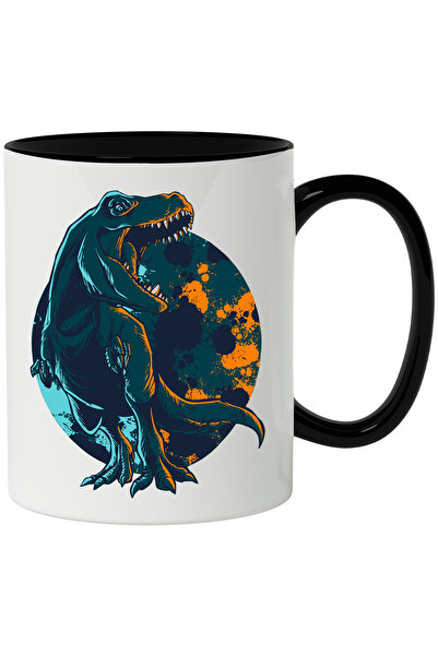 StoryGift Romania Cana Cu Dinozaur, T-rex, Colti, Abstract, Multicolor 330 ml...