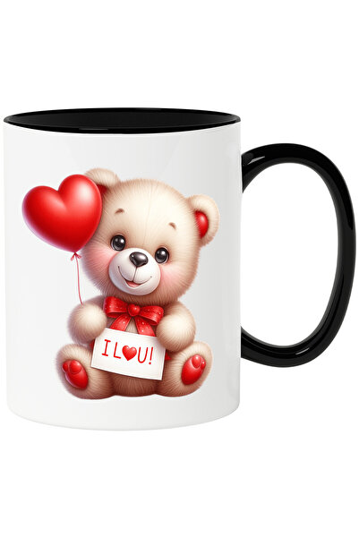 StoryGift Romania Cana cu un ursulet de plus care tine un biletel cu mesajul ...