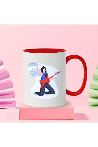 StoryGift Romania Guitar Mug, Rockstar, Music, Instrument, Multicolor 330 ml, Ceramic with Ma, With, STG.