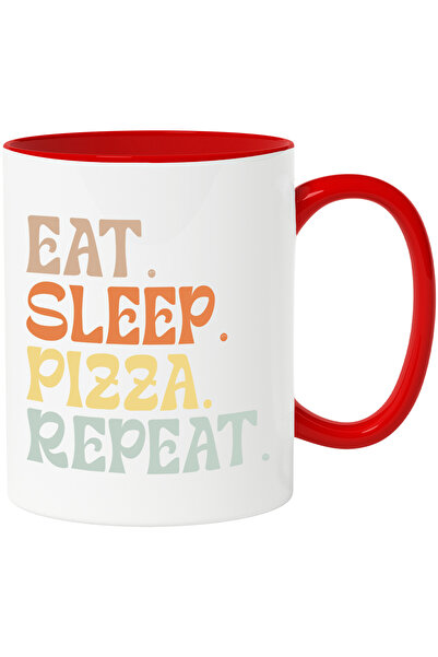 StoryGift Romania Cana cu textul "Eat. Sleep. Pizza. Repeat." - mananca dormi...