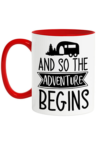 StoryGift Romania Cana cu o rulota si copaci cu mesajul "And so the adventure...