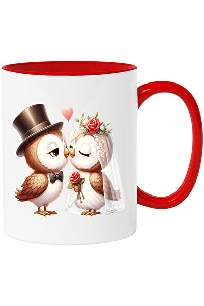 StoryGift Romania Cana cu 2 bufnite la nunta | ilustratie | casatorie | mirea...